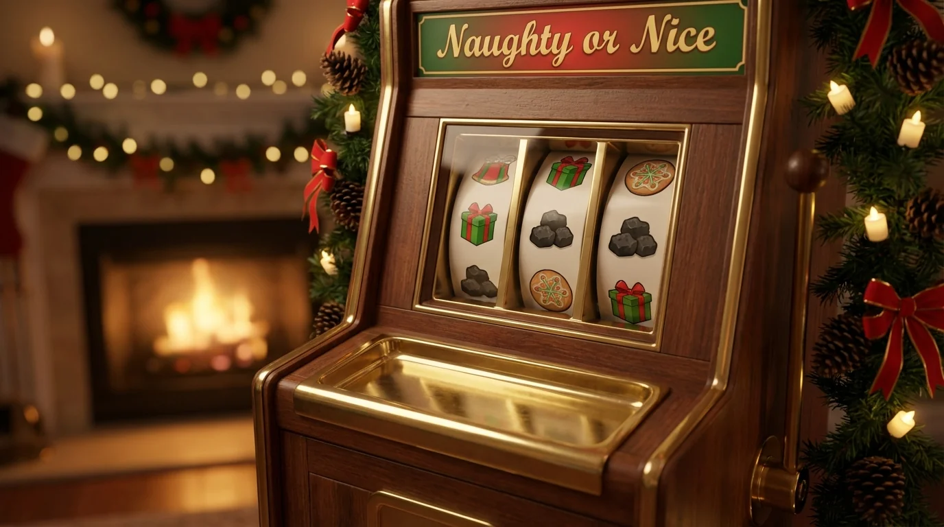 Naughty or Nice slot with festive symbols